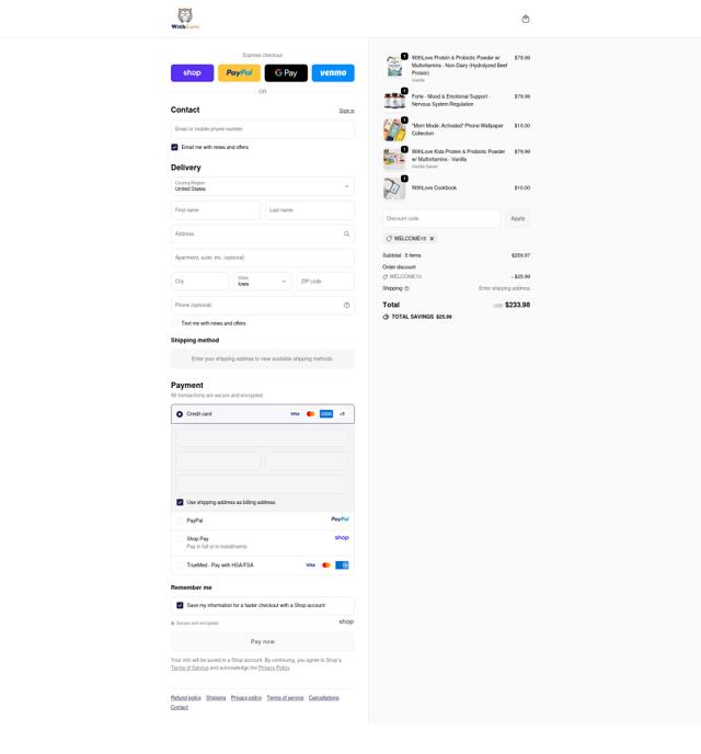 WithLove checkout page showing WithLove promo code box | Screenshot taken by SimplyCodes community member on Sep 21, 2025