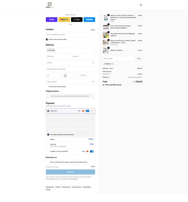 WithLove checkout page showing WithLove promo code box | Screenshot taken by SimplyCodes community member on Sep 21, 2025
