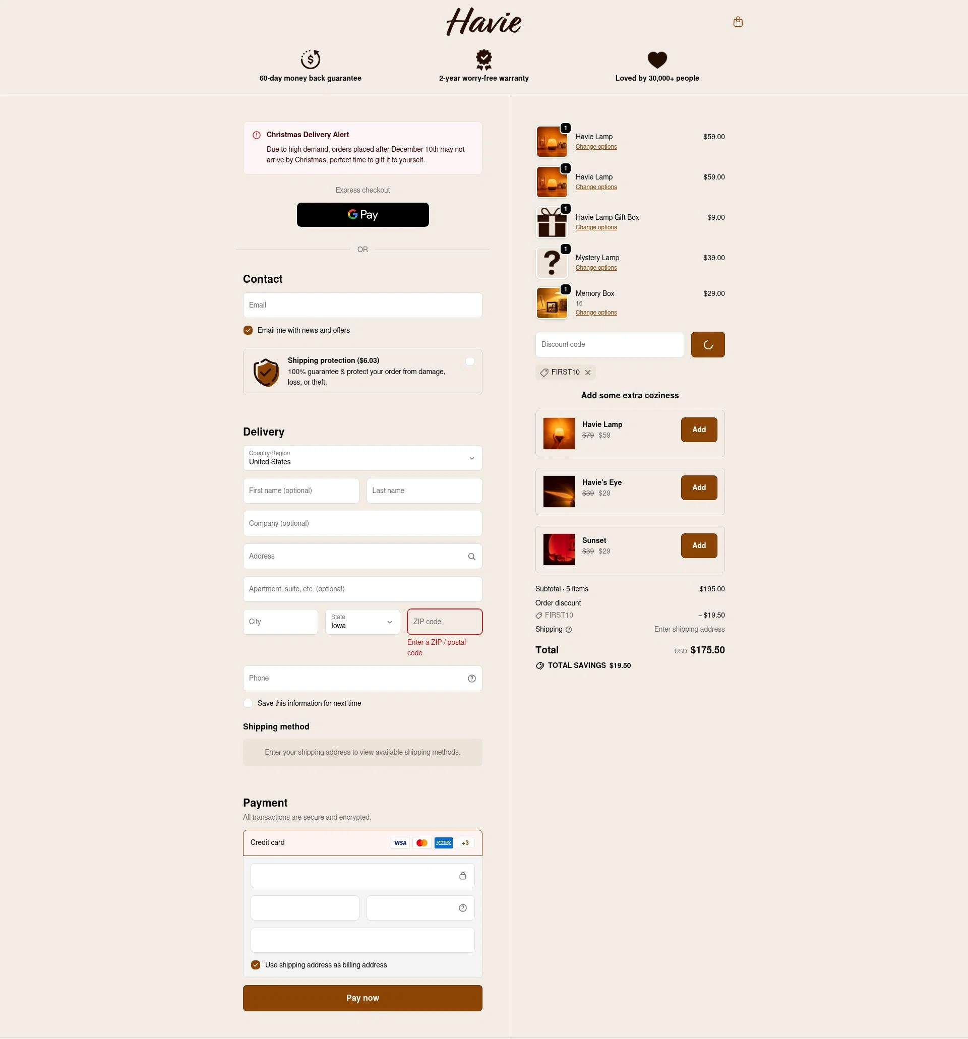 Lunie checkout page showing Lunie promo code box | Screenshot taken by SimplyCodes community member on Jan 2, 2026