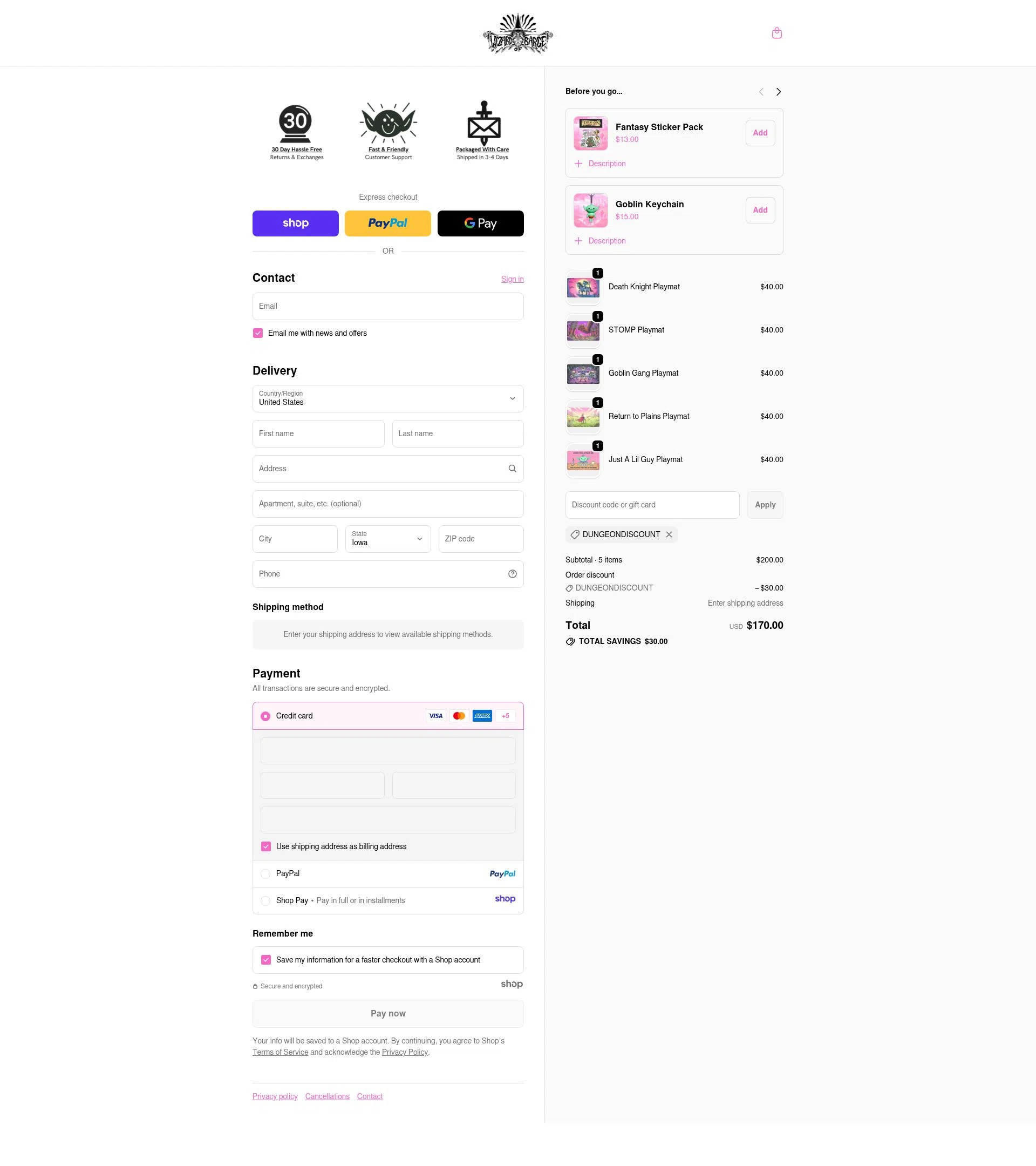 Wizard of Barge checkout page showing Wizard of Barge discount code box | Screenshot taken by SimplyCodes community member on Dec 10, 2025