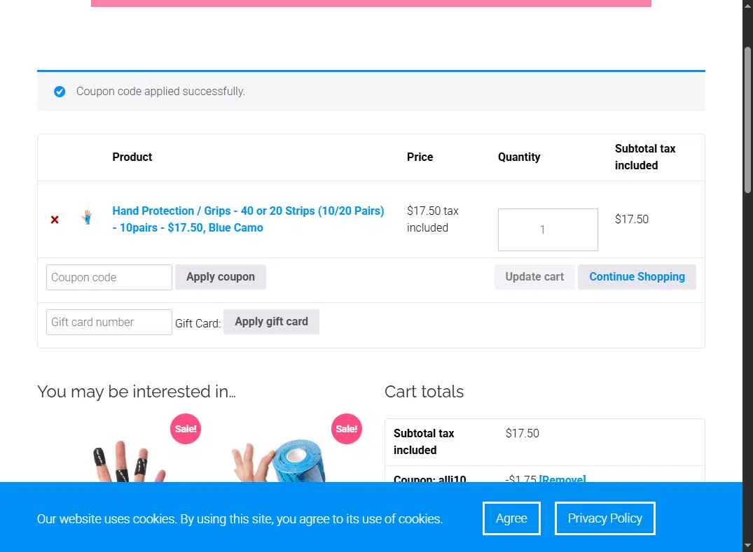 Wod & Done checkout page showing Wod & Done coupon code box | Screenshot taken by SimplyCodes community member on Dec 12, 2025