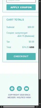 saraymorgan coupon verification screenshot