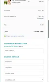 valverde coupon verification screenshot
