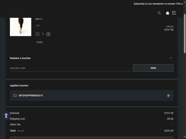 Wolford checkout page showing Wolford discount code box | Screenshot taken by SimplyCodes community member on Aug 4, 2025