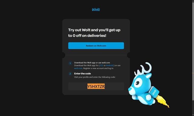 Wolt checkout page showing Wolt promo code box | Screenshot taken by SimplyCodes community member on Sep 10, 2025