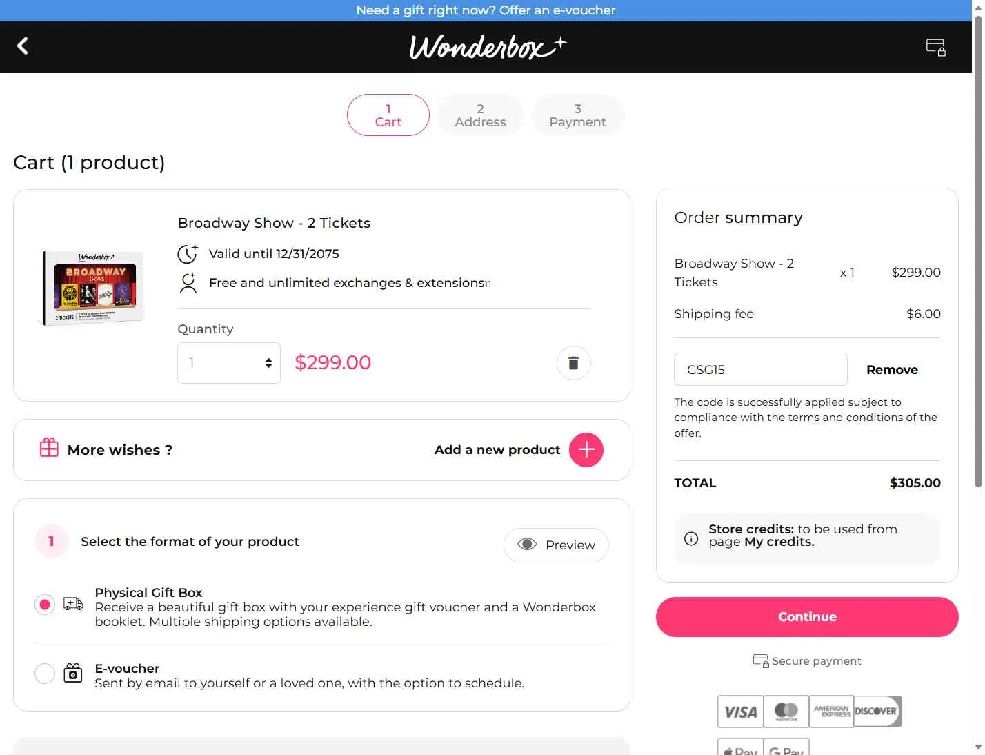 Wonderbox checkout page showing Wonderbox coupon code box | Screenshot taken by SimplyCodes community member on Dec 22, 2025