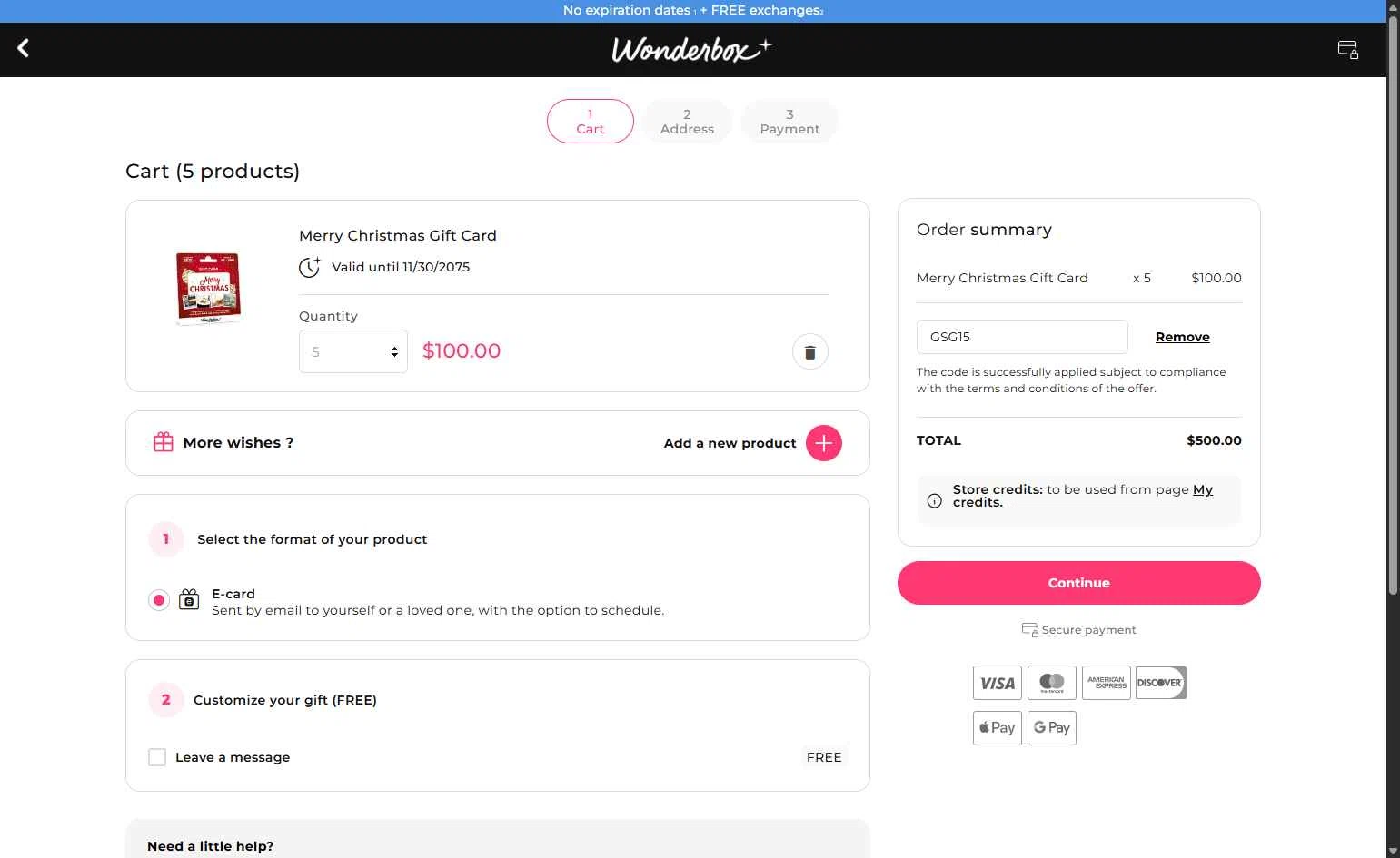 Wonderbox checkout page showing Wonderbox coupon code box | Screenshot taken by SimplyCodes community member on Nov 6, 2025