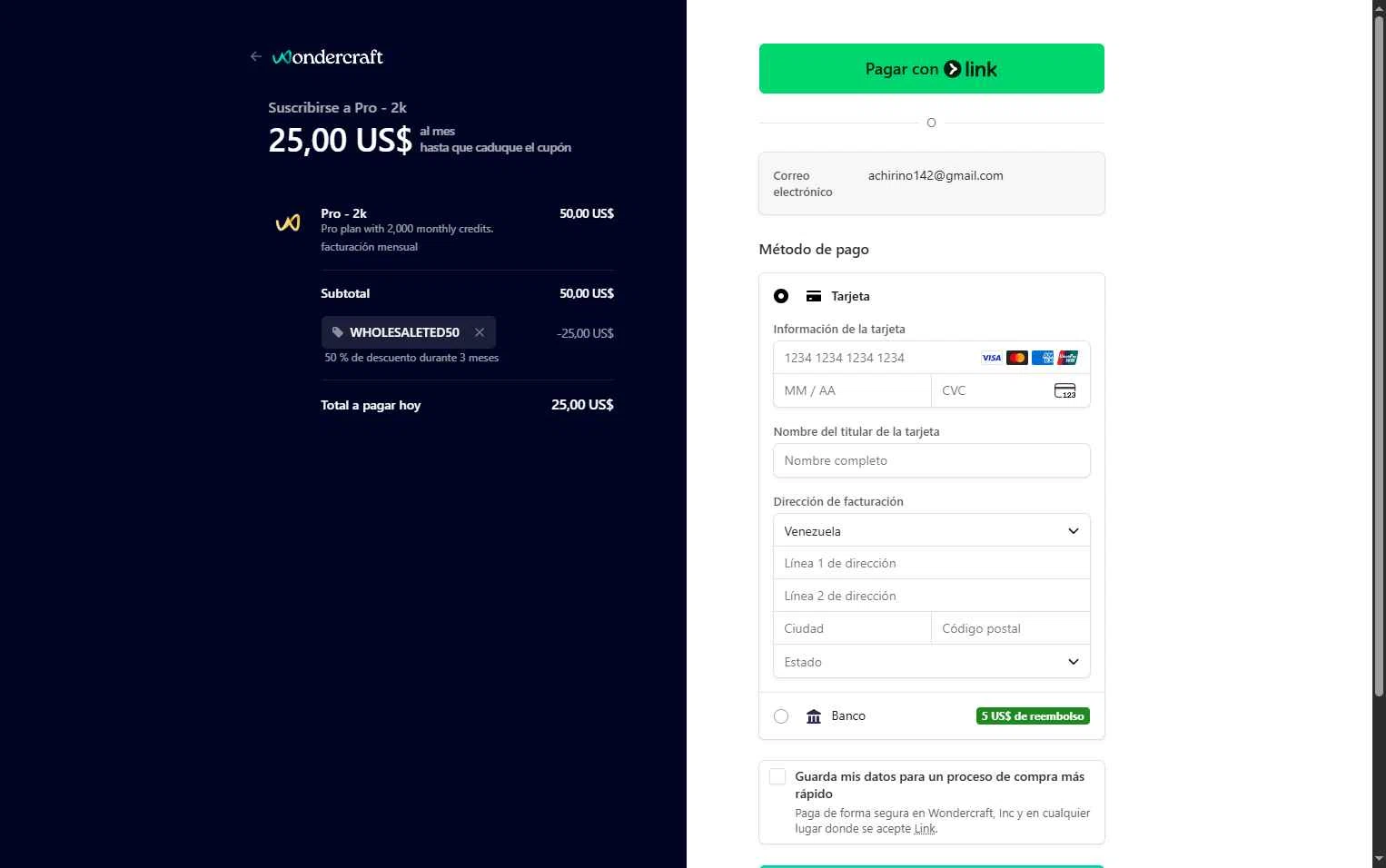 Wondercraft AI checkout page showing Wondercraft AI promo code box | Screenshot taken by SimplyCodes community member on Jan 8, 2026