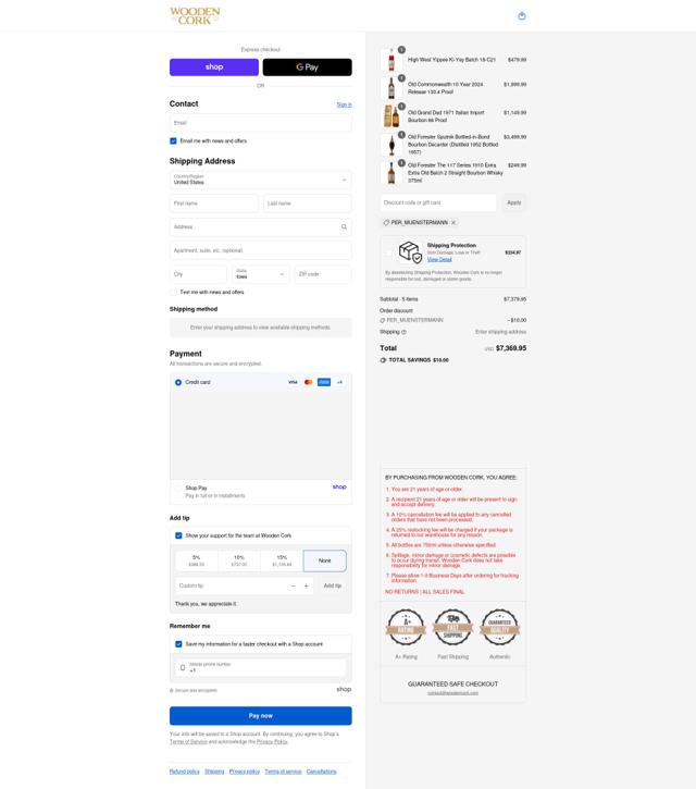 Wooden Cork checkout page showing Wooden Cork discount code box | Screenshot taken by SimplyCodes community member on Sep 13, 2025