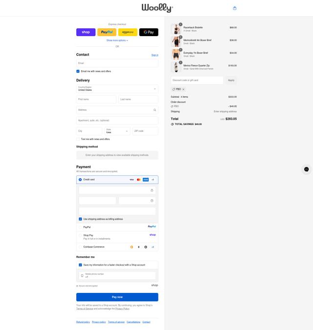 Woolly Clothing checkout page showing Woolly Clothing discount code box | Screenshot taken by SimplyCodes community member on Sep 12, 2025