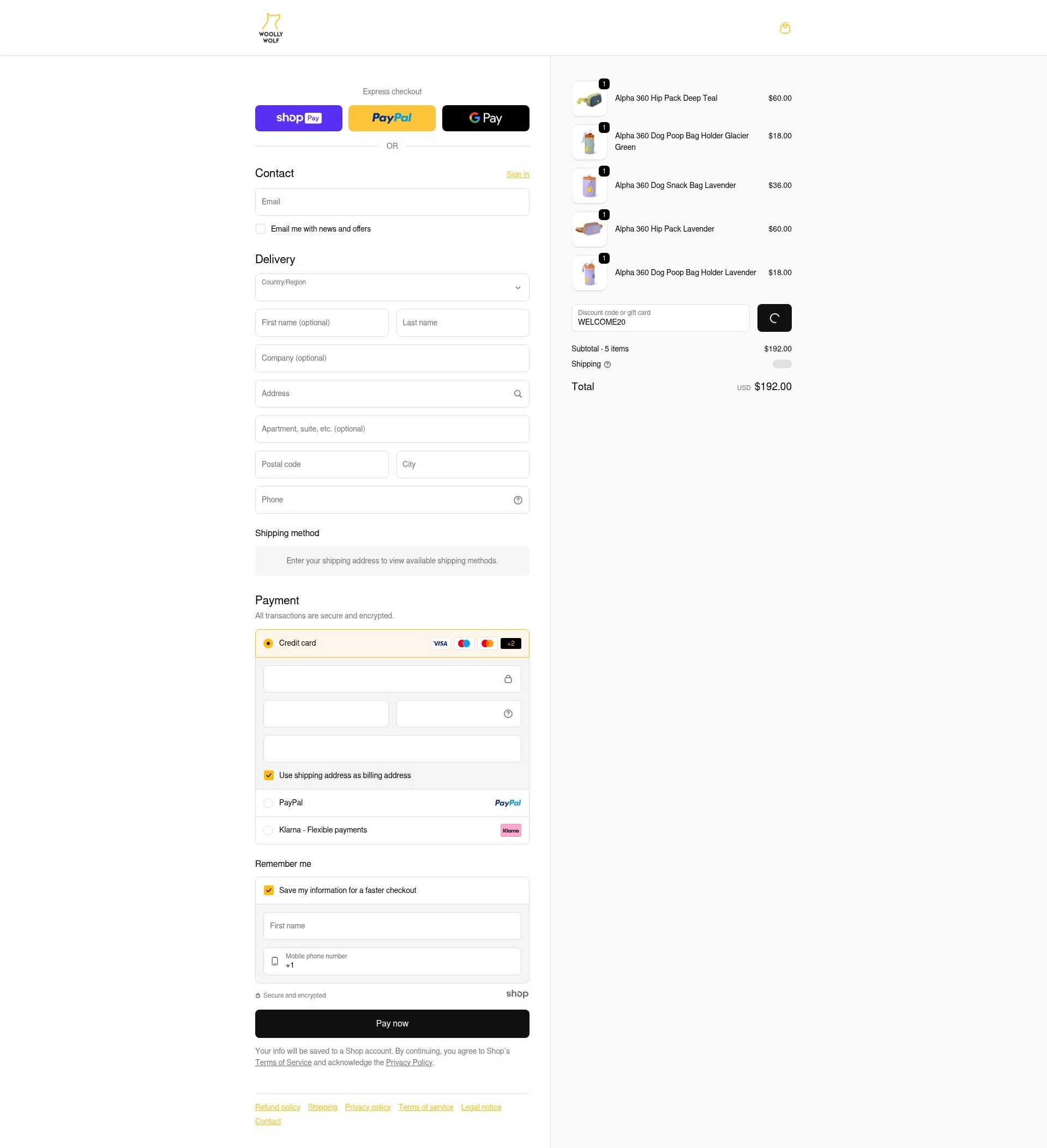 Woolly Wolf checkout page showing Woolly Wolf promo code box | Screenshot taken by SimplyCodes community member on Jan 11, 2026