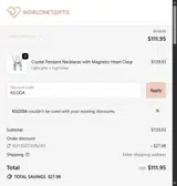 KILODA coupon verification screenshot