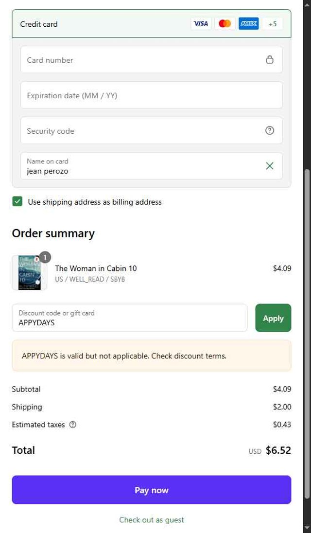 World of Books.com checkout page showing World of Books.com discount code box | Screenshot taken by SimplyCodes community member on Sep 2, 2025