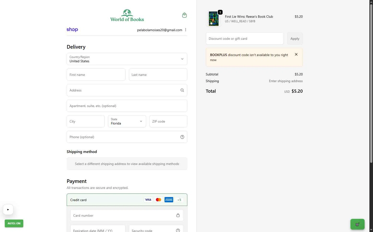 World of Books.com checkout page showing World of Books.com discount code box | Screenshot taken by SimplyCodes community member on Jan 24, 2026