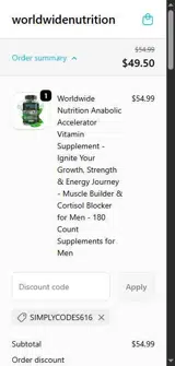 SIMPLYCODES616 coupon verification screenshot