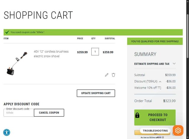 Worx checkout page showing Worx discount code box | Screenshot taken by SimplyCodes community member on Aug 26, 2025