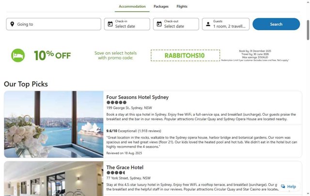 Wotif.com checkout page showing Wotif.com promo code box | Screenshot taken by SimplyCodes community member on Aug 25, 2025