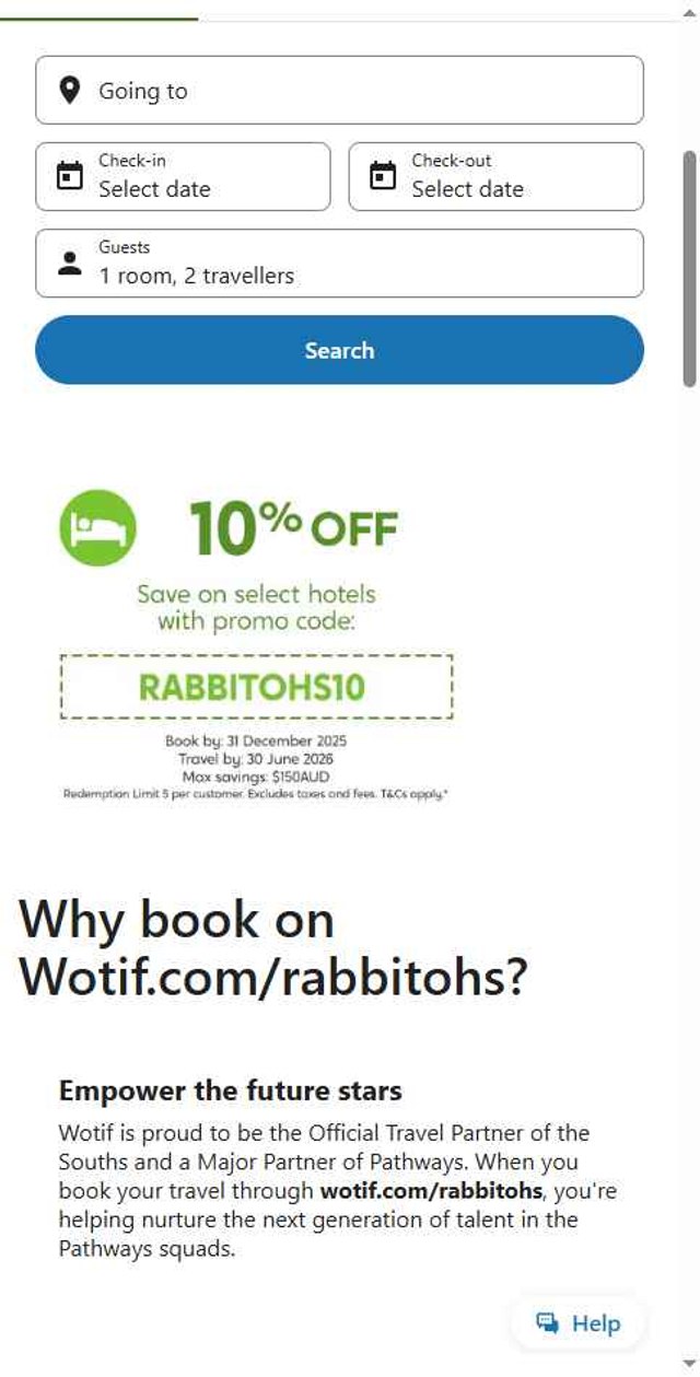 Wotif.com checkout page showing Wotif.com promo code box | Screenshot taken by SimplyCodes community member on Aug 11, 2025