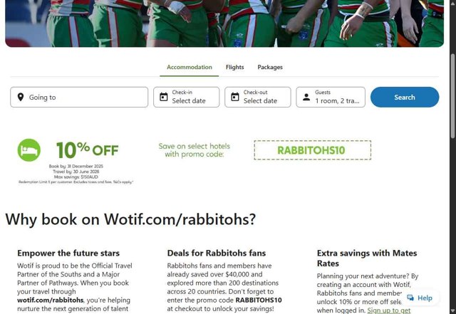 Wotif.com checkout page showing Wotif.com promo code box | Screenshot taken by SimplyCodes community member on Aug 2, 2025