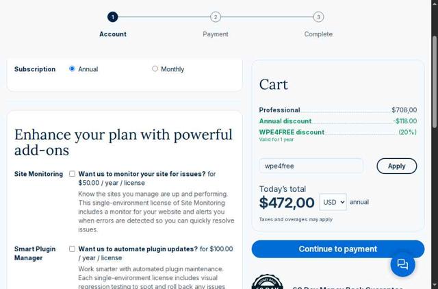 WP Engine checkout page showing WP Engine coupon code box | Screenshot taken by SimplyCodes community member on May 26, 2025