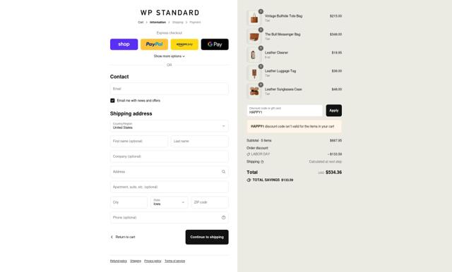 WP Standard checkout page showing WP Standard discount code box | Screenshot taken by SimplyCodes community member on Aug 30, 2025