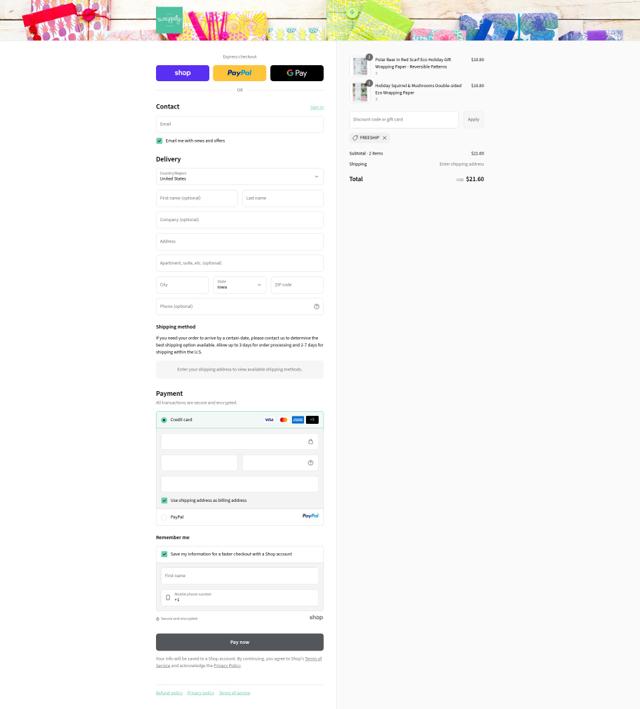 Wrappily checkout page showing Wrappily promo code box | Screenshot taken by SimplyCodes community member on Sep 12, 2025