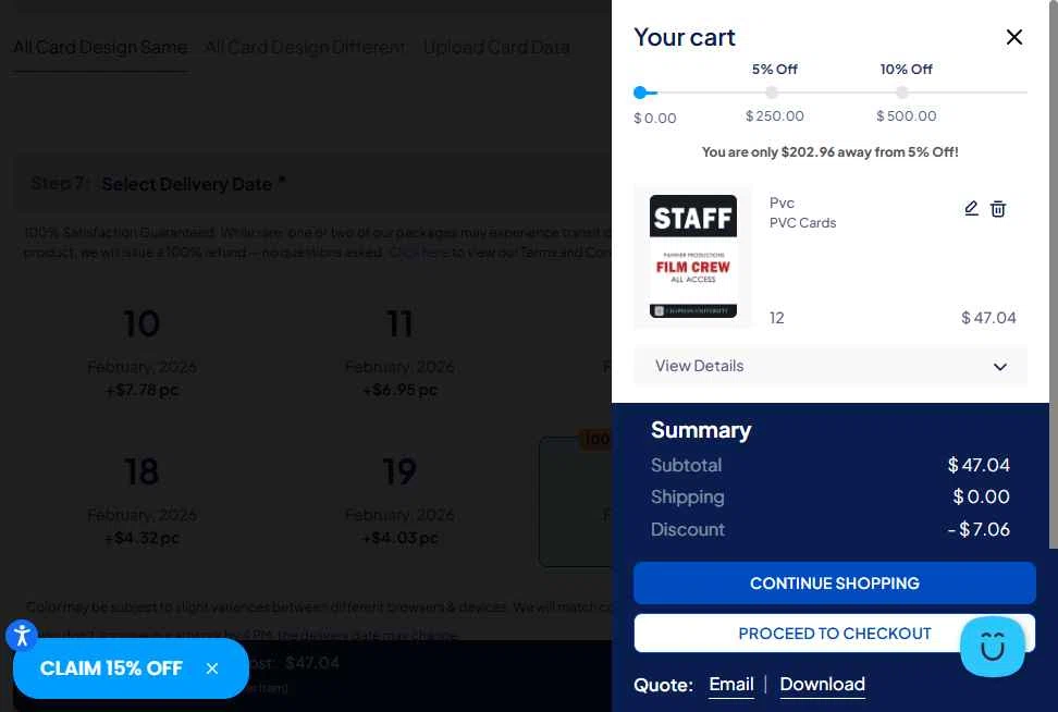 Wrist-Band.Com checkout page showing Wrist-Band.Com promo code box | Screenshot taken by SimplyCodes community member on Feb 5, 2026