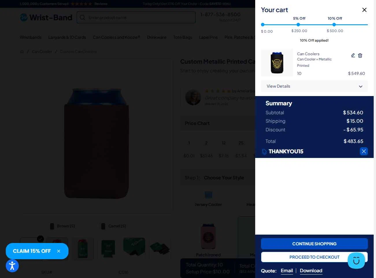 Wrist-Band.Com checkout page showing Wrist-Band.Com promo code box | Screenshot taken by SimplyCodes community member on Jan 17, 2026