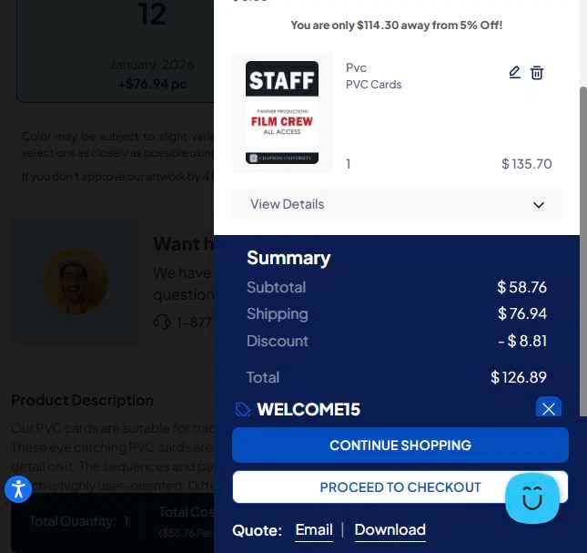 Wrist-Band.Com checkout page showing Wrist-Band.Com promo code box | Screenshot taken by SimplyCodes community member on Jan 7, 2026