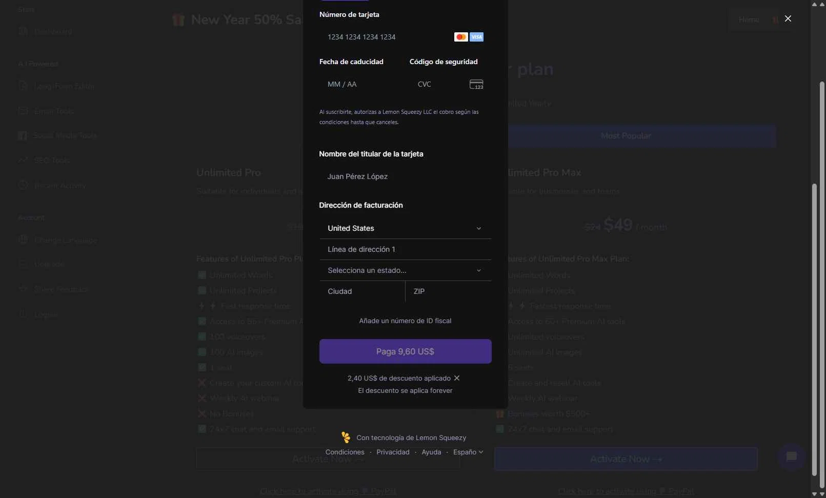 Writecream checkout page showing Writecream promo code box | Screenshot taken by SimplyCodes community member on Jan 26, 2026
