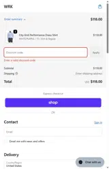 W.R.K coupon verification screenshot