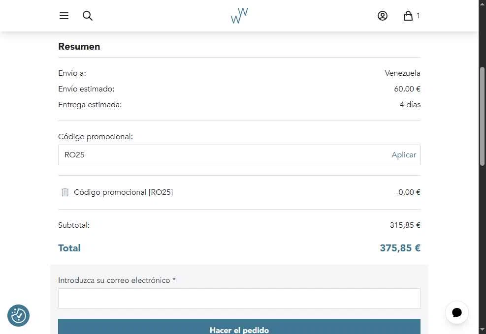 Wrong Weather checkout page showing Wrong Weather promo code box | Screenshot taken by SimplyCodes community member on Oct 27, 2025