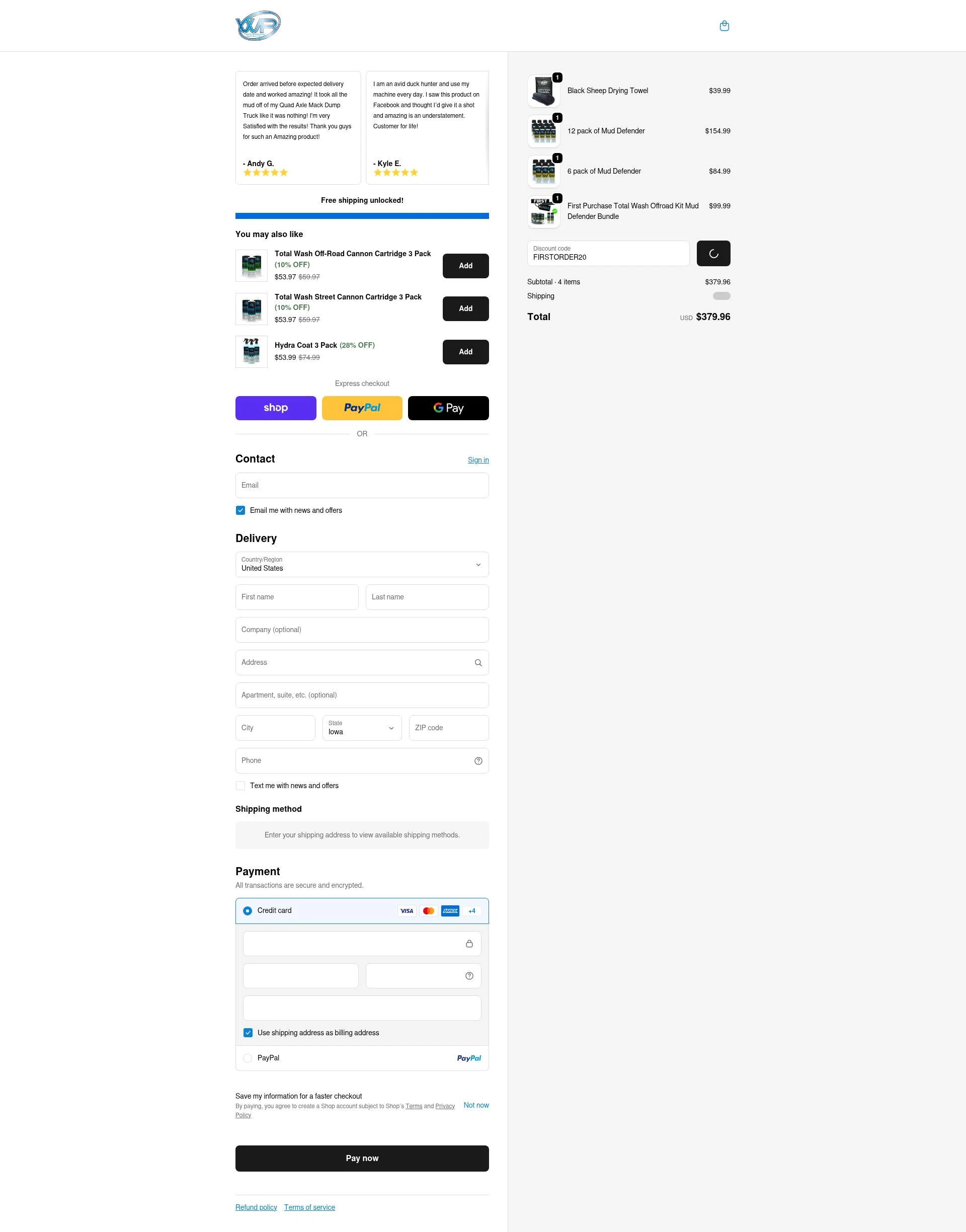 WR Performance Products checkout page showing WR Performance Products discount code box | Screenshot taken by SimplyCodes community member on Feb 14, 2026