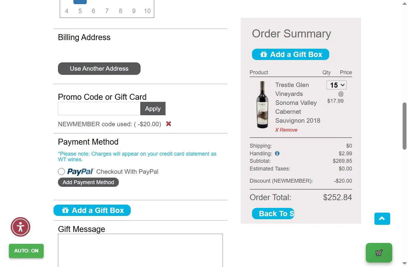 Wtso.com checkout page showing Wtso.com promo code box | Screenshot taken by SimplyCodes community member on Dec 26, 2025