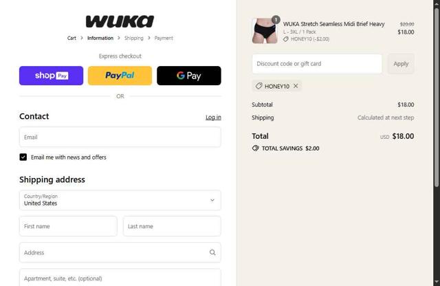 WUKA checkout page showing WUKA discount code box | Screenshot taken by SimplyCodes community member on Jul 15, 2025