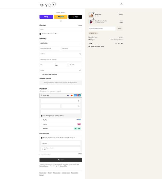 Wydr Studios checkout page showing Wydr Studios discount code box | Screenshot taken by SimplyCodes community member on Sep 12, 2025