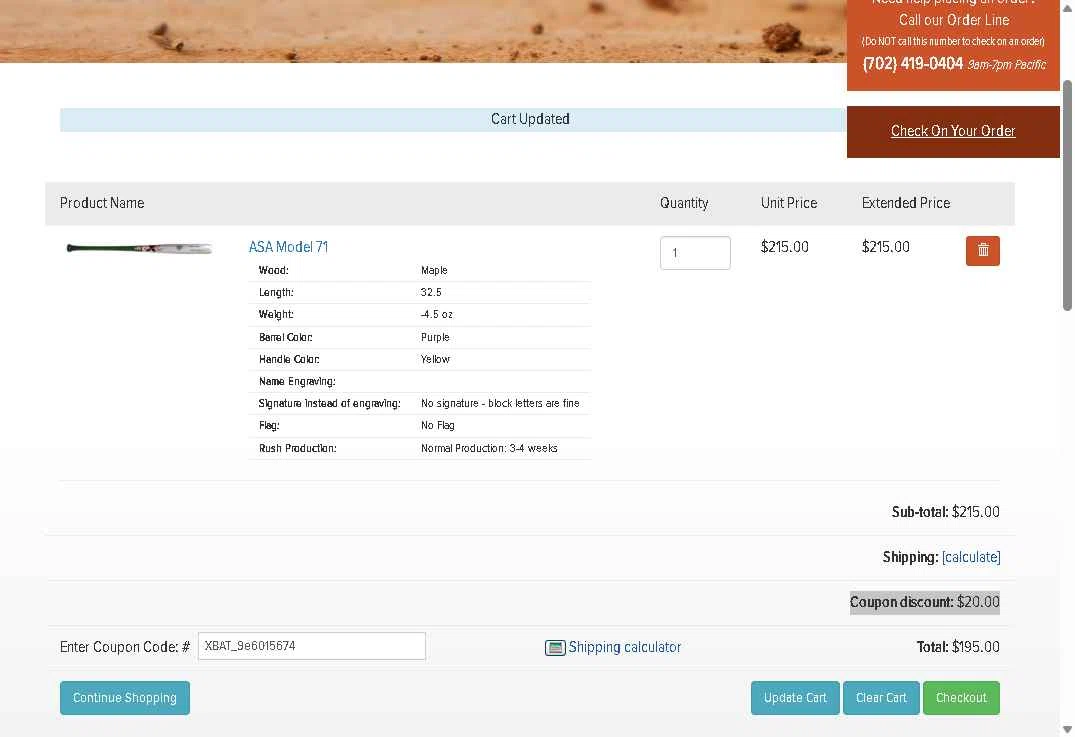 X Bats checkout page showing X Bats coupon code box | Screenshot taken by SimplyCodes community member on Jul 17, 2025