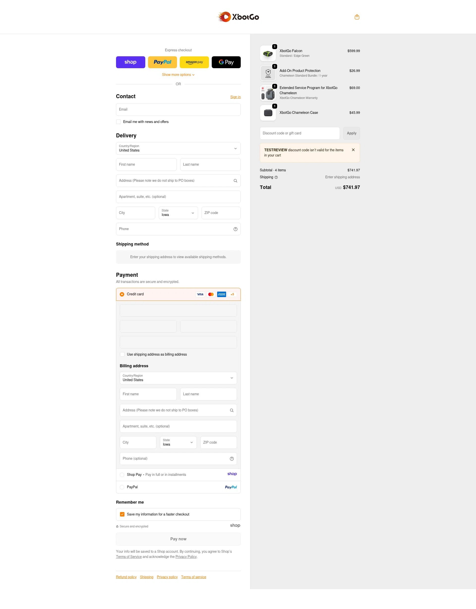 XbotGo checkout page showing XbotGo discount code box | Screenshot taken by SimplyCodes community member on Jan 11, 2026