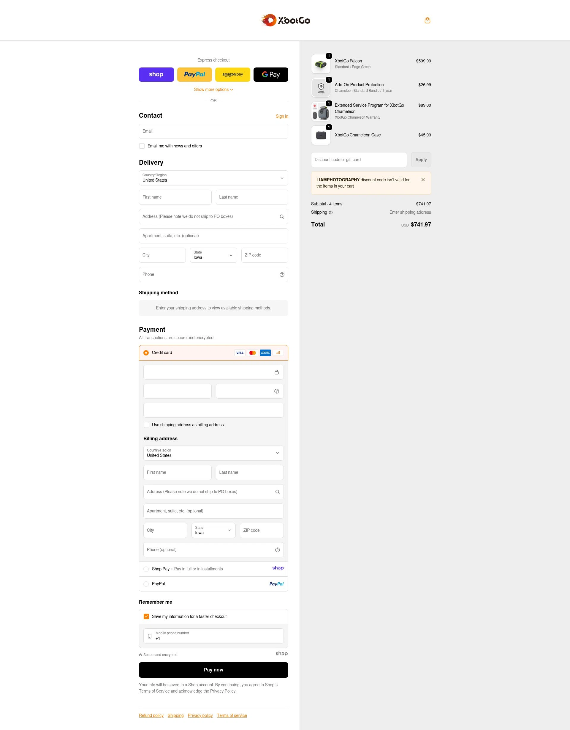 XbotGo checkout page showing XbotGo discount code box | Screenshot taken by SimplyCodes community member on Jan 6, 2026