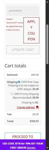 promote10 coupon verification screenshot