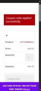 xfac26 coupon verification screenshot