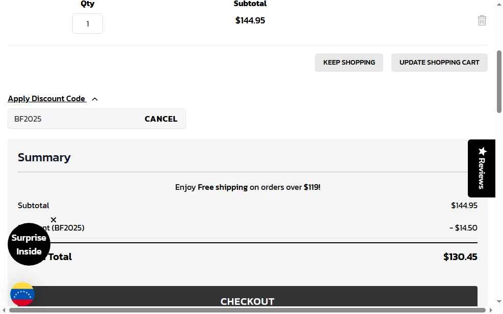 XLFeet checkout page showing XLFeet coupon code box | Screenshot taken by SimplyCodes community member on Nov 28, 2025