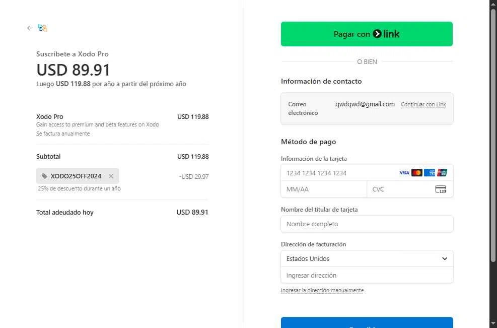XODO checkout page showing XODO promo code box | Screenshot taken by SimplyCodes community member on Jan 15, 2026