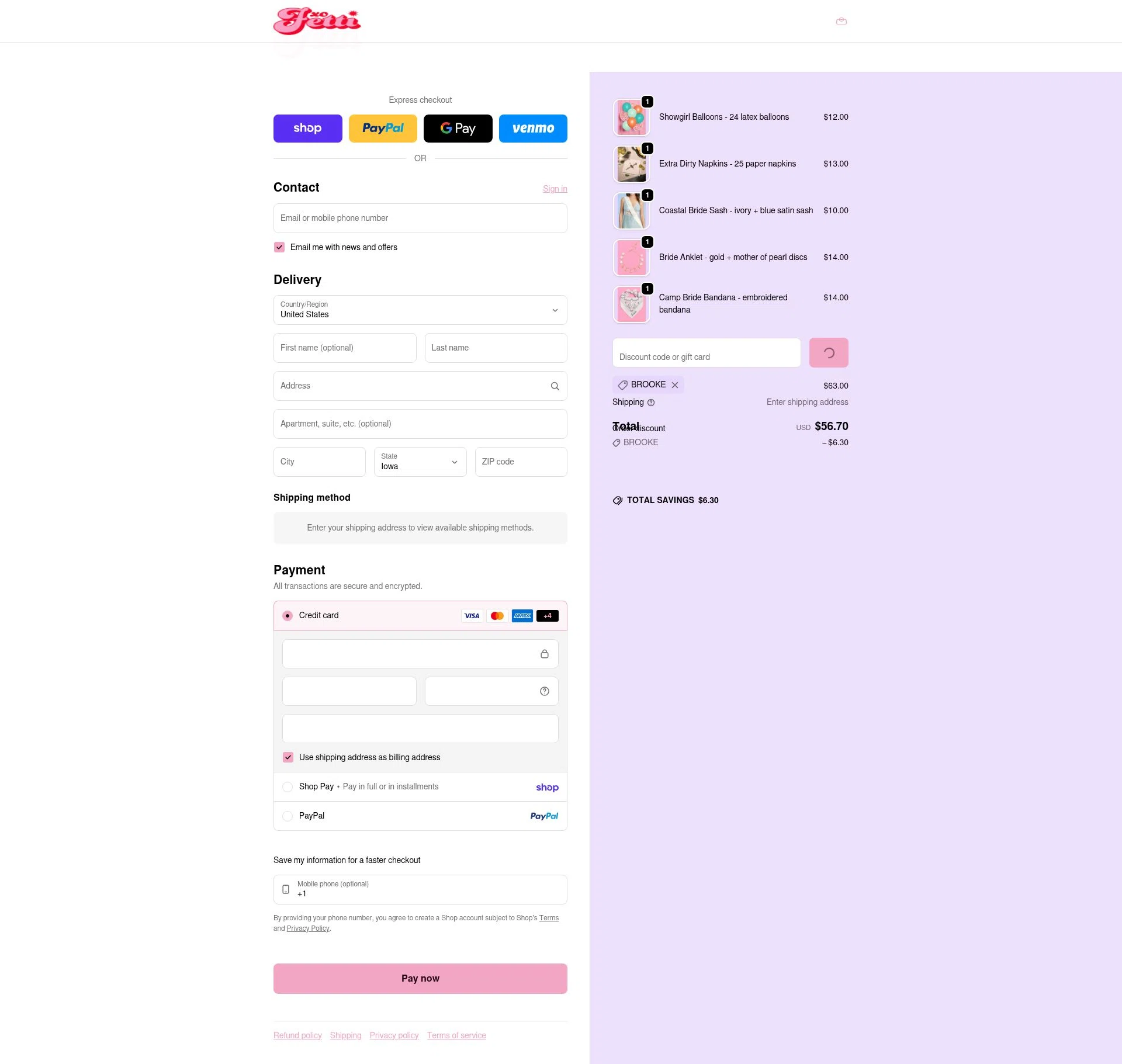 xo, Fetti checkout page showing xo, Fetti discount code box | Screenshot taken by SimplyCodes community member on Feb 6, 2026