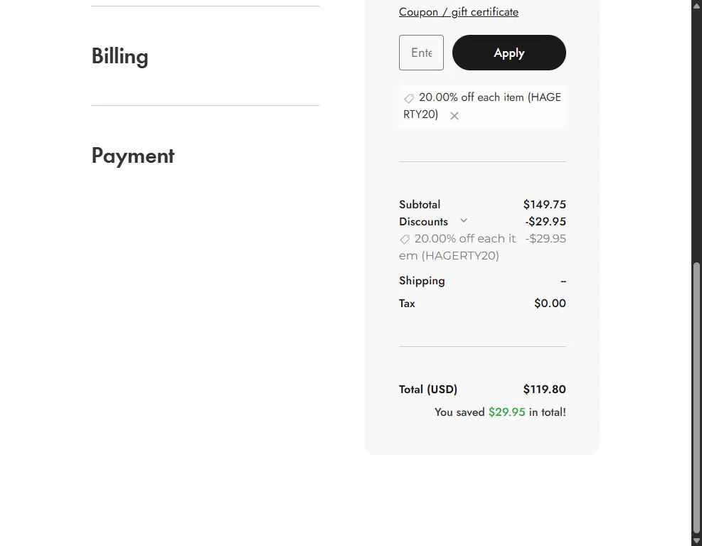 Xpel.com checkout page showing Xpel.com promo code box | Screenshot taken by SimplyCodes community member on Feb 1, 2026
