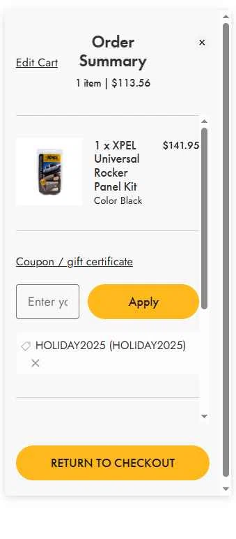 Xpel.com checkout page showing Xpel.com promo code box | Screenshot taken by SimplyCodes community member on Dec 31, 2025