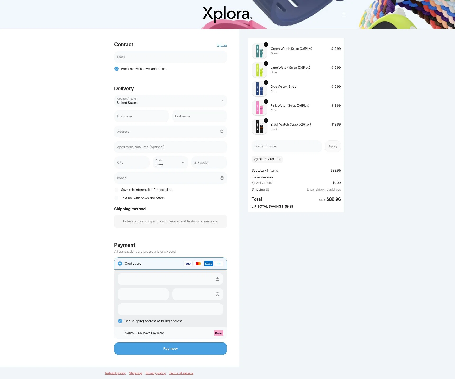 Xplora US checkout page showing Xplora US promo code box | Screenshot taken by SimplyCodes community member on Dec 23, 2025