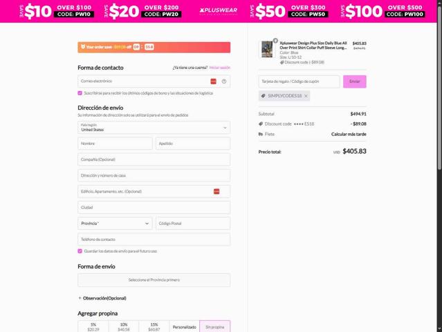 Xpluswear checkout page showing Xpluswear coupon code box | Screenshot taken by SimplyCodes community member on Aug 27, 2025