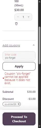 pls-forget coupon verification screenshot