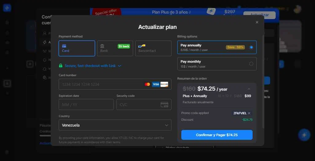 xTiles checkout page showing xTiles promo code box | Screenshot taken by SimplyCodes community member on Feb 7, 2026